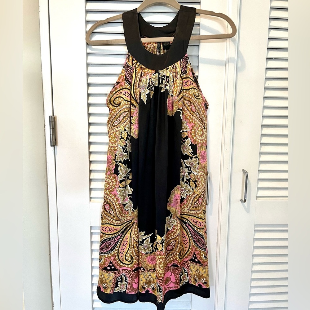 Print Satin Dress. Small